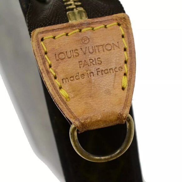 LOUIS VUITTON Logo BUCKET GM Pouch Bag Monogram Leather Brown France 60EE076 - Picture 3 of 12